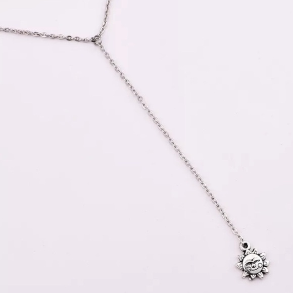 Silver Boho Sun Chain Necklace Layered Jewelry - Picture 4 of 6